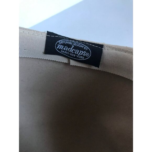 Vtg 1960's Original Design By Madcaps Paris New York Beige Bucket Hat Size S/M - Picture 6 of 8